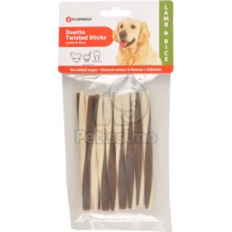 Flamingo Duetto Twisted Sticks - batoane răsucite cu miel și orez 85 g