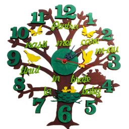 Ceas din lemn Pentru Nasii care m-au tinut in brate la botez, diametru 30 cm, grosime 4 mm - OMIS201