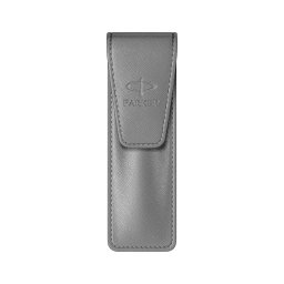 Etui Parker din piele rizata, gri