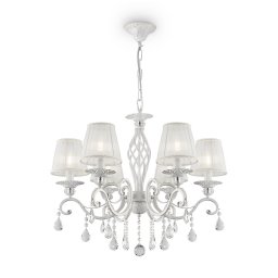 Lustră living clasică Maytoni Grace, albă, 6xE14, D:63 cm