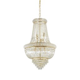Candelabru cristal Dubai Sp10, auriu, 10 becuri, 400W-E14