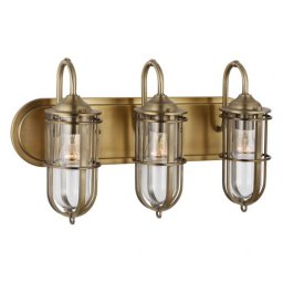 Aplică industriala baie din metal alamă Urban Restoration, 3x60W, E27, H:311 mm L:543 mm, IP44, QN-URBANREST3
