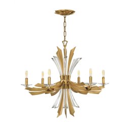 Lustră artistică Vida din metal auriu și cristal, D:743 mm, 6x40W, E14, H:725-3724 mm, QN-VIDA6