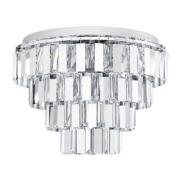 Plafoniera sticlă Erseka, 7x40W E14, D:485 mm H:535 mm, crom