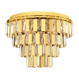 Plafoniera sticlă Erseka, 7x40W E14, D:485 mm H:535 mm, alama