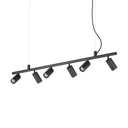Suspensie cu spoturi orientabile Dynamite SP6, 6x7W LED, 3840 lumeni, L:1155 mm H:2250 mm, neagră