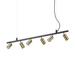 Suspensie cu spoturi orientabile Dynamite SP6, 6x7W LED, 3840 lumeni, L:1155 mm H:2250 mm, alamă