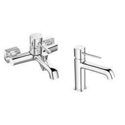 Set pachet baterii baie cada si lavoar crom, monocomanda, Laveo Polla