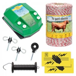 Pachet de bază gard electric 500 m, 3,2 Joule, pentru animale domestice
