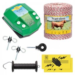 Pachet de bază gard electric 1000 m, 4,5 Joule, pentru animale domestice