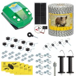 Pachet gard electric complet 1000 m, 4,5 Joule, cu sistem solar, pentru animale sălbatice :: 1000 m
