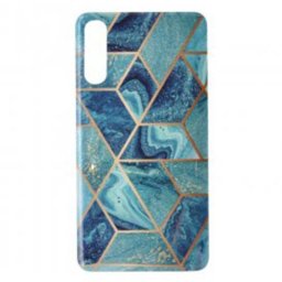Husa Telefon Plastic+Silicon Samsung A10 a105 Marble Dark Blue