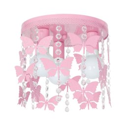 Plafoniera copii ELZA butterflies 3xE27/60W/230V roz