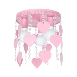 Plafoniera copii ELZA hearts 3xE27/60W/230V roz