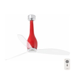 Ventilator de tavan FARO 32002 ETERFAN roșu/transparent d. 128 cm + telecomandă