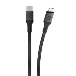 Cablu de date si sincronizare Lightning - USB-C MFI, impletit Scosche - 1.2m - Midnight Green
