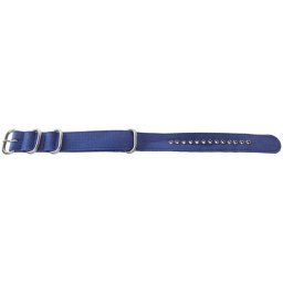 Curea NATO albastră canvas 20mm catarame zulu argintii -54104