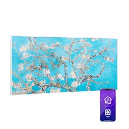 Klarstein Wonderwall Air Art Smart, încălzitor cu infraroșu, 120 x 60 cm, 700 W, aplicație, flori de migdale (HTR10-WdwlS700wBlsm)
