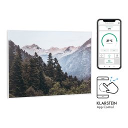 Klarstein Wonderwall Air Art Smart, încălzitor cu infraroșu, 80 x 60 cm, 500 W, aplicație, pădure (HTR10-WdwlS500wMtn)