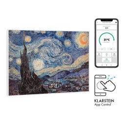 Klarstein Wonderwall Air Art Smart, încălzitor cu infraroșu, 80 x 60 cm, 500 W, aplicație, stele (HTR10-WdwlS500wStarN)