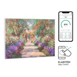 Klarstein Wonderwall Air Art Smart, încălzitor cu infraroșu, 80 x 60 cm, 500 W, aplicație, poteca din grădină (HTR10-WdwlS500wGardn)