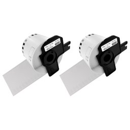 Set 2 role etichete continue compatibile Brother DK-22205, 62 mm 30,48 m, pentru etichete personalizate, logistica si produse