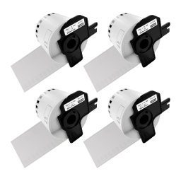 Set 4 role etichete continue compatibile Brother DK-22205, 62 mm 30,48 m, pentru etichete personalizate, logistica si produse