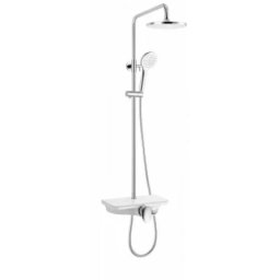 Sistem dus Sanotechnik 86-121x28x55cm crom-alb -AS701