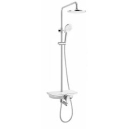 Sistem dus Sanotechnik 86-121x28x55cm alb-crom -AS703