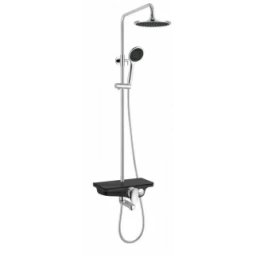 Sistem dus Sanotechnik 86-121x28x55cm negru mat-crom -AS704