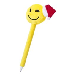 Pix Smiley, cu design de Craciun, 170 mm, Everestus, 20FEB4775, Plastic, Poliester, Galben, Rosu, 2 bastonase gonflabile incluse