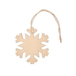 Ornament de Craciun Fulg de Zapada, 7,9x7x0,2 cm, Everestus, 20SEP0573, lemn, Natur