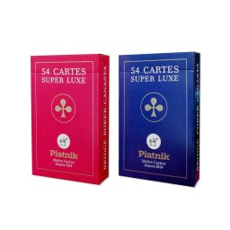 Set carti de joc Piatnik "Super Luxe", 2 pachete a 52 de carti + 3 jokeri, figuri cu grafica in stil francez
