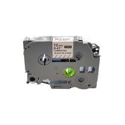 Banda laminata AIMO compatibila Brother TZe-131, 12 mm x 8 m, text negru pe transparent