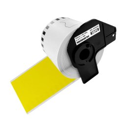 Etichete continue repozitionabile compatibile Brother DK-44605, 62 mm 30,48 m, galbene, pentru identificare temporara si codificare vizuala