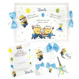 Set Tavita Mot Minioni, 7 piese, personalizat cu nume si data, DSPH1618