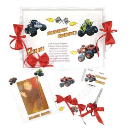 Set Tavita Mot MonsterTruck, dreptunghiulara, 7 piese, personalizat cu nume si data, DSPH1617