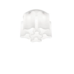 Plafoniera Compo Pl6, 6 x 60W E27, D:560 mm H:350 mm, sticla alba