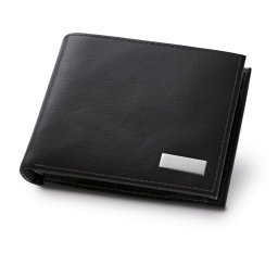 Portofel cu buzunar de monede si 3 locuri de carduri, Everestus, NB, piele, negru, 114x95x15 mm