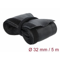 Plasa pentru organizarea cablurilor cu arici 5m x 32mm Negru, Delock 19055