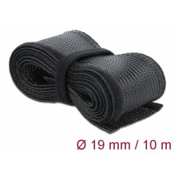 Plasa pentru organizarea cablurilor cu arici 10m x 19mm Negru, Delock 19056