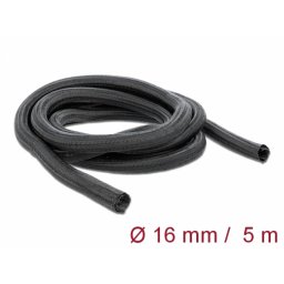 Plasa pentru organizarea cablurilor cu auto-inchidere 5 m x 16 mm Negru, Delock 18910