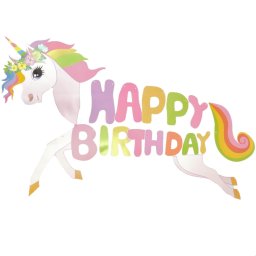 Ghirlanda banner Happy Birthday unicorn 100 x 70cm 5948882230595