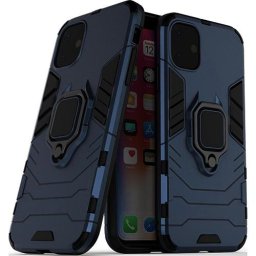 Husa telefon Plastic iPhone 12 Pro Max 6.7 antishock Rugged Sergeant Armor Ring blue