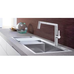 Baterie bucatarie Blanco PANERA -S cu dus detasabil, inox periat