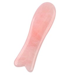 Piatra Gua Sha din Cuart roz pentru masaj - 12cm, model 9