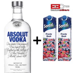Absolut Blue 40% 0.7L+2 Santal Red Line Fructe rosii 30% 1L