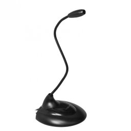 Microfon Multimedia cu stand si gat flexibil jack 3.5mm Negru, Logilink HS0047