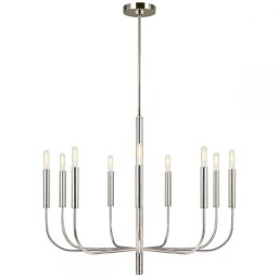 Candelabru minimalist Brianna FE-BRIANNA9-PN, 9xE14, D75,9 cm, H83,7-205,7 cm, nichel