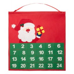 Advent calendar, 380×400 mm, Everestus, 20FEB16212, Material netesut, Rosu, Verde